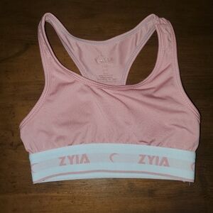 Zyia Active Girls Spellout Pink Sports Bra Sz 4-6